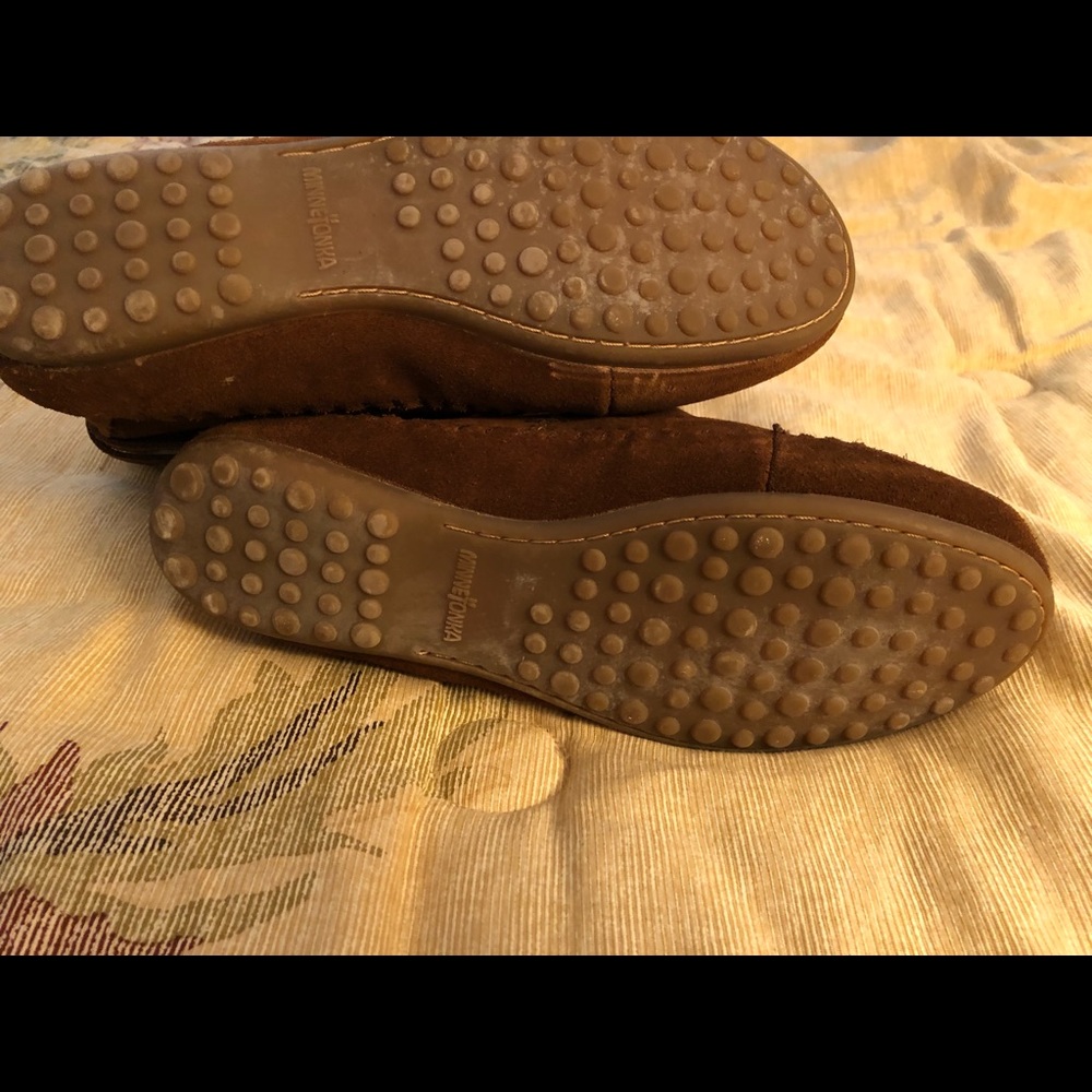 Brown, Suede Minnetonka short boots. Size 7